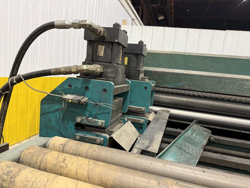 60" x 16 GAUGE IOWA PRECISION MODEL #GAF60-6 COIL SLEAR (SLITTING &amp; CUT-TO-LENGTH) LINE, WITH UNCOILERS &amp; SIDE PUNCHING / NOTCHING: YOBRO #24552