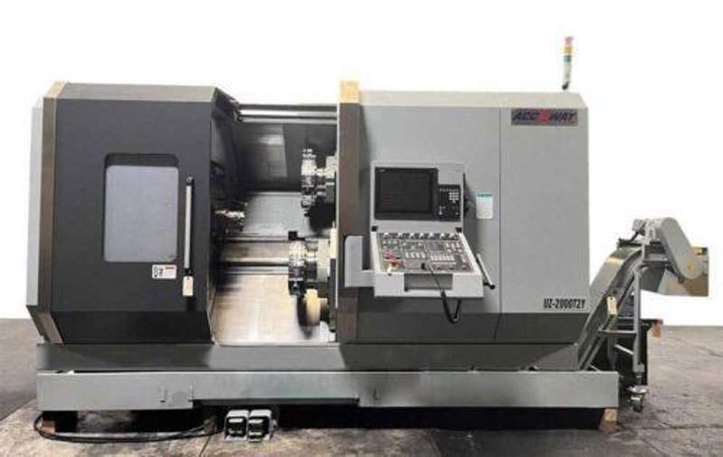 Accuway UZ-2000T2Y CNC Lathe – Y Axis Twin Spindle Twin Turret