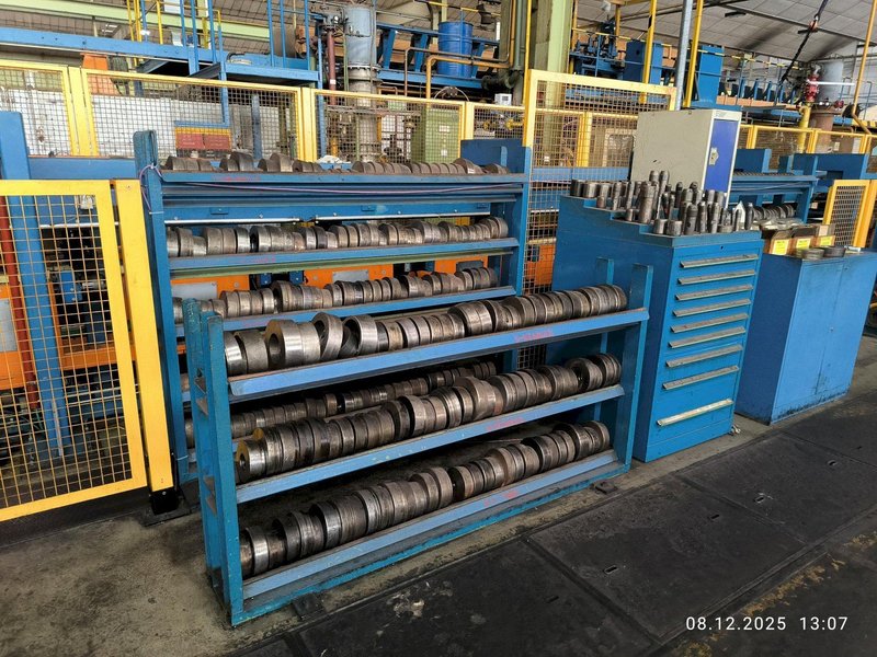 50 TON ASMAG DRAW BENCH w/INLINE SAW CUTTING, NEW 2003