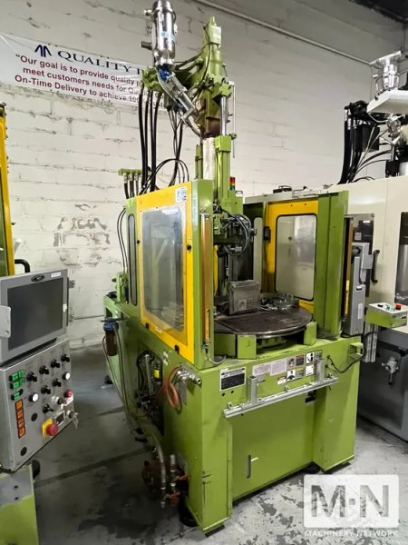53 TON 1.6 OZ NISSEI MODEL TNS50R5V VERTICAL CLAMP AND INJECTION MOLDING MACHINE MFG 2006