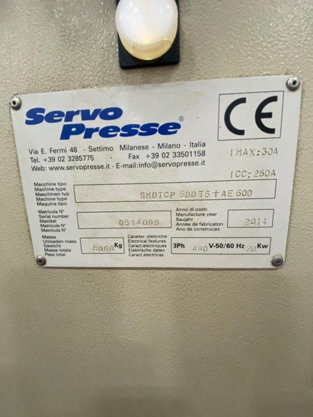 24" x .236" SERVOPRESSE SP SERIES SERVO COMPACT PRESS FEED LINE, NEW 2014