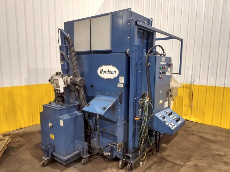 NORDSON POWDER COAT PAINT SYSTEM WITH FEEDER &amp; I-CONTROL. STOCK # 0985226