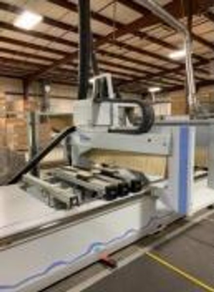 Weeke Venture 107M CNC Router, 2015 – 120″ x 50x Travels, Model BMG111, Free Standing Dust Collector, Safety Cage