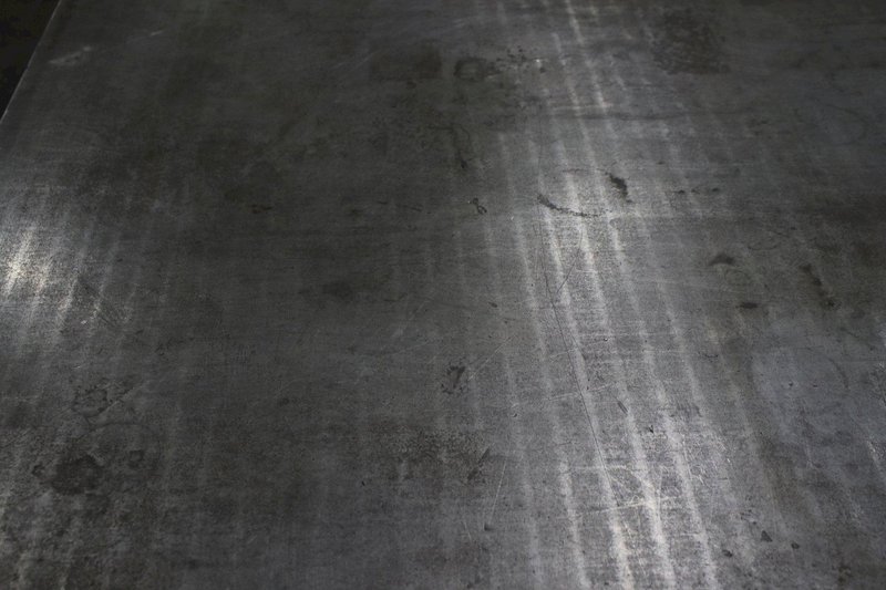 3' X 6' X 6" CUSTOM STEEL TABLE ON STAND: STOCK #75570