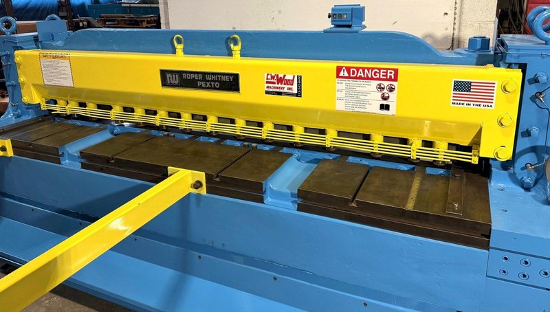 8' x 10 Ga. Roper Whitney Pexto Shear 10-U-8, FOBG, Front Supports