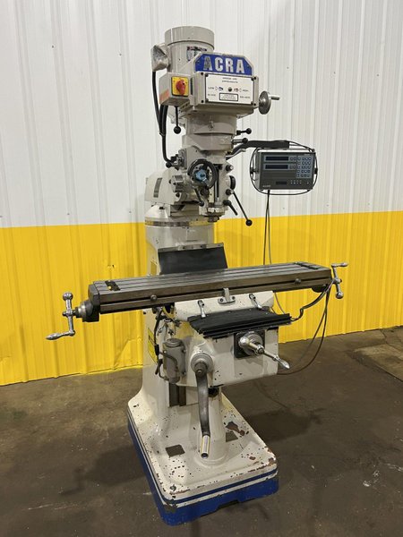 3 HP ACRA MODEL #AM-2V VERTICAL RAM TYPE KNEE MILL: STOCK #18823