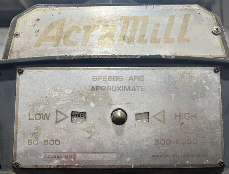 Acra 2V Variable Speed Vertical Milling