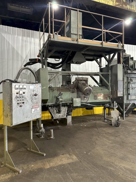 3" BCP MODEL #A4-7620 3-WHEEL COIL BAR PASS -THROUGH BLAST MACHINE, RECLAIM &amp; DUST COLLECTOR: STOCK #20000