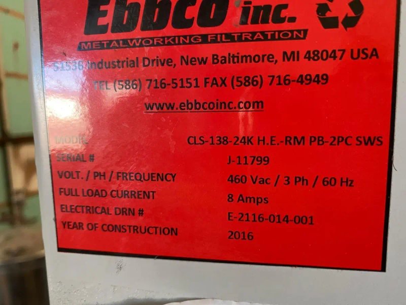 2016 EBBCO CLS-138 | Pumps, Waterjet
