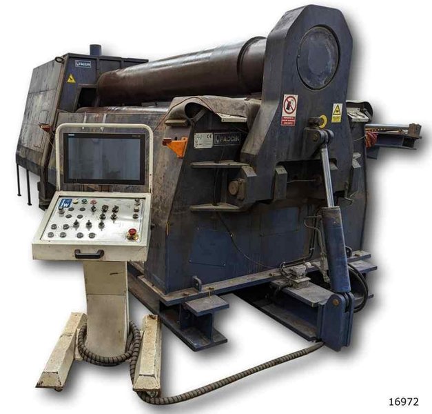 1.42″ x 10′  Faccin 4HEL-3146 CNC Plate Roller, 2016 – Overhead &amp; Side Supports