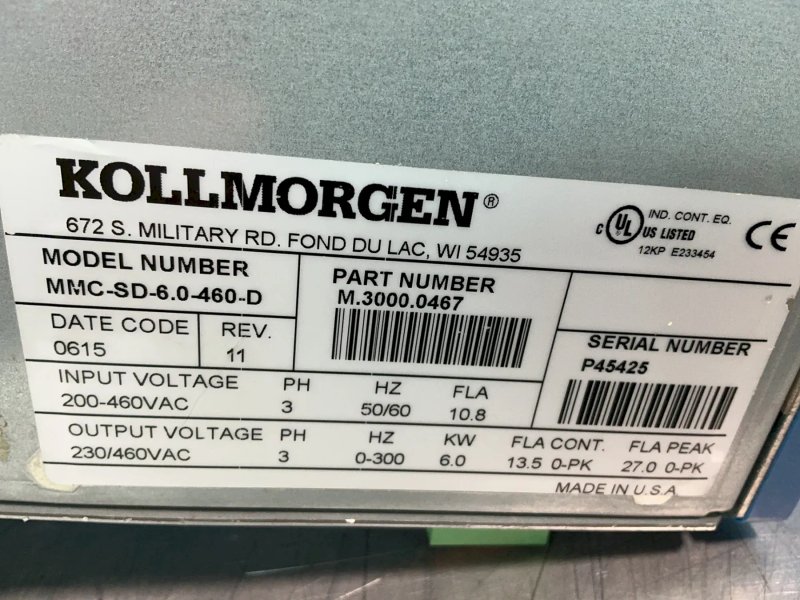 Kollmorgen  Servo Drive  - Mmc-sd-6.0-460-d