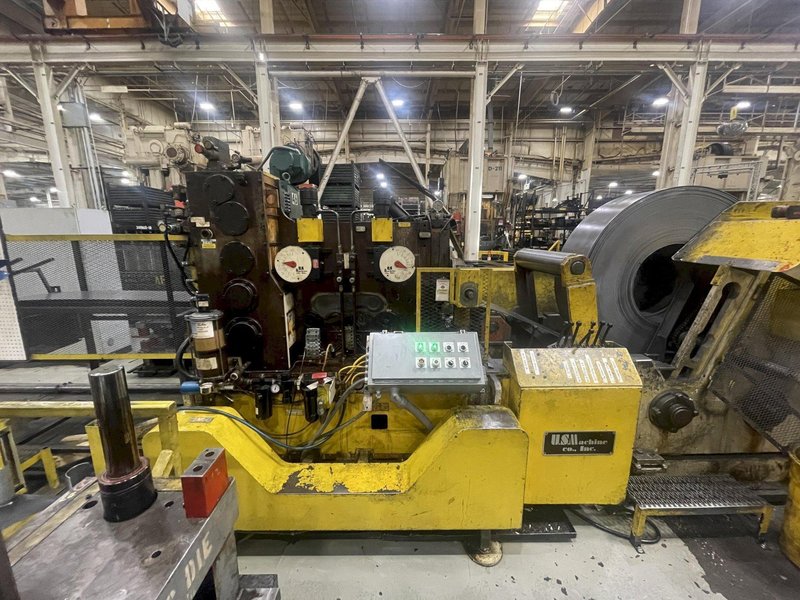 20,000 lbs. x 30" US Machine Heavy Duty Coil Cradle - Straightener and Servo Feed Coil Feed Line, Quoted with New Servo Controls