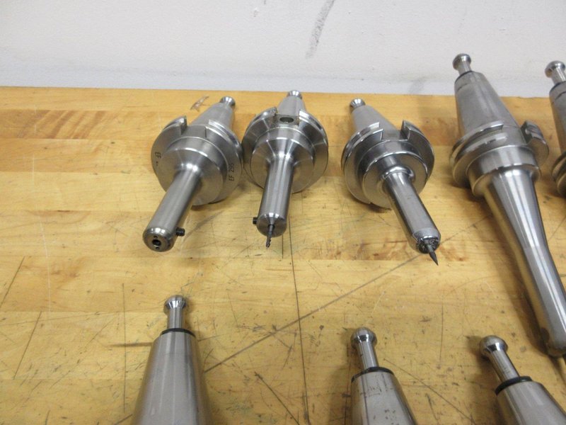 Pioneer CAT40 (15pcs) Ext &amp; Reg Length End Mill Holders, 1/8", 3/16", 1/4" Diameters- Auction Item