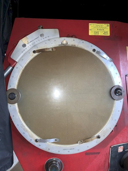 14" JONES &amp; LAMSON OPTICAL COMPARATOR: STOCK #11981