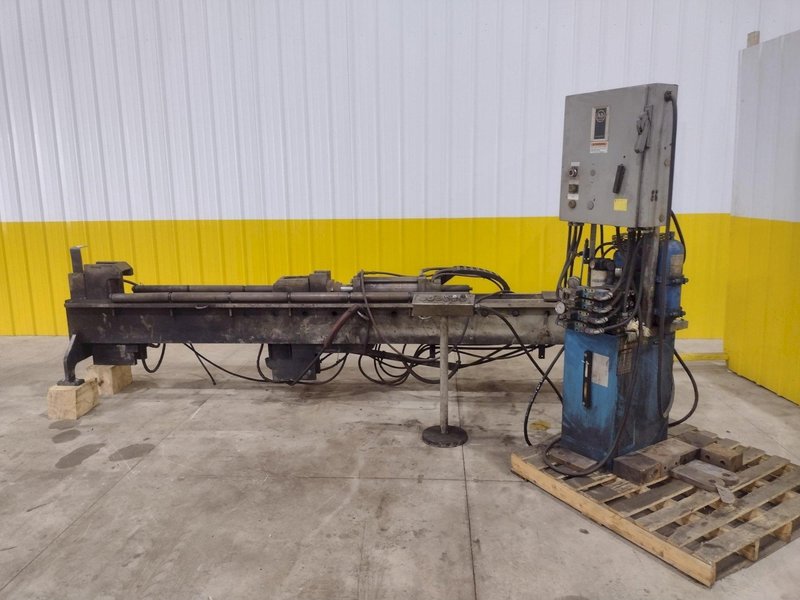72" WIDE BEAM ENERPAC HYDRAULIC CLAMPING FIT-UP TACKING PRESS, FOR WELDING I-BEAMS: STOCK #20541