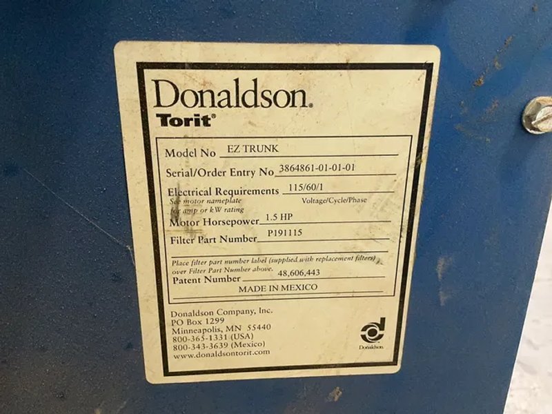 Donaldson Dust Collector - Ez Trunk