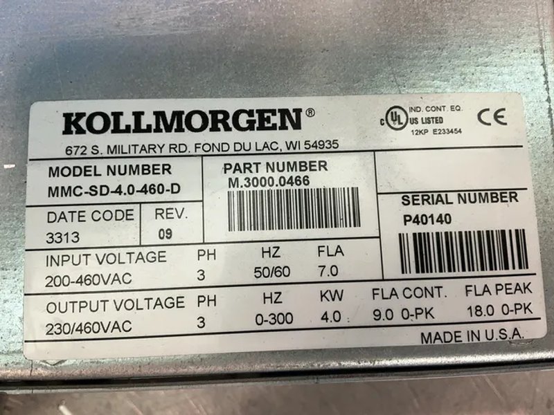 Kollmorgen  Servo Drive  - Mmc-sd-4.0-460-d