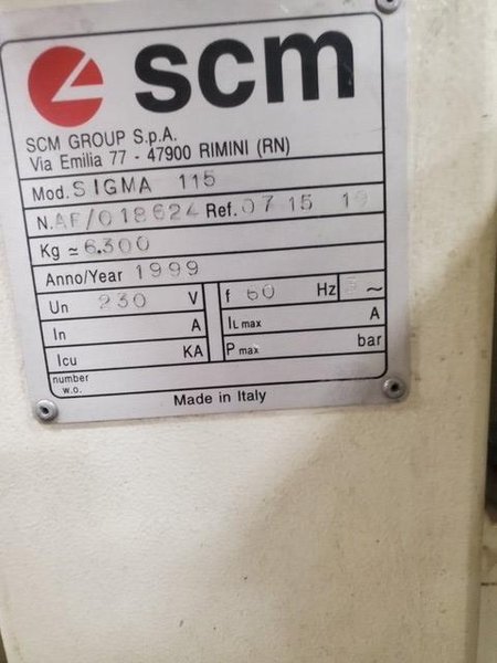SCM SIGMA MODEL 115 PANEL SAW STOCK #2436