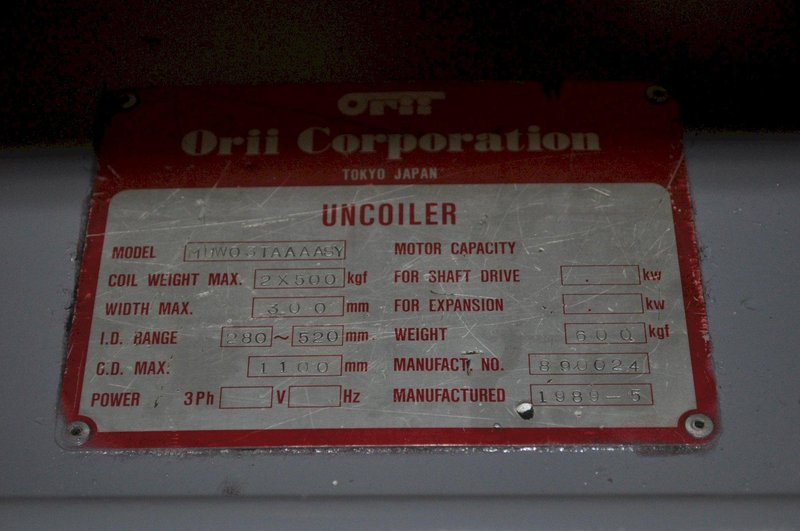 1200 LB X 12" Orii Uncoiler