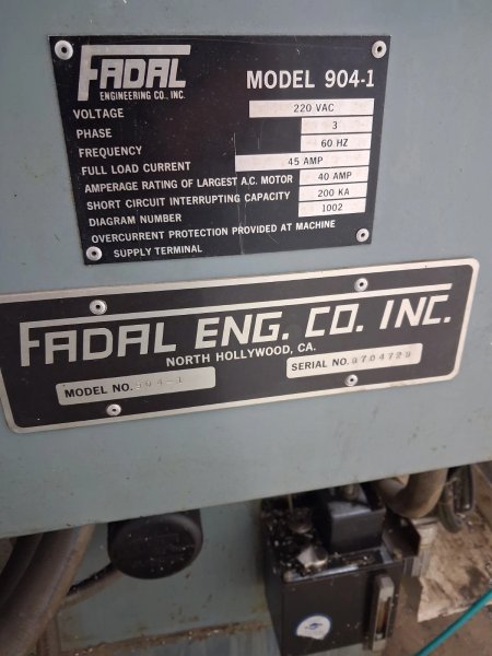 1987 Fadal VMC-40 904-1 CNC Vertical Machining Center 22"x16"x20" 7,500 RPM 20 ATC Calmotion USB $9,900 FOB San Jacinto, CA