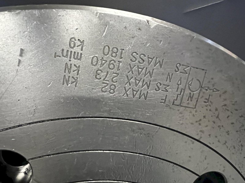 Samchully HC-21 Used 21" Closed-Center 3-Jaw VTL Power Chuck For Sale