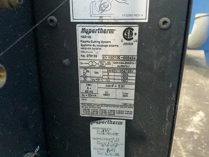 Hypertherm Plasma Cutter - Hsd130