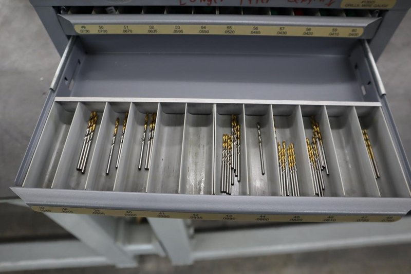Huot Drill Index, Wire Gauge Drills, 5 Drawer- Auction Item