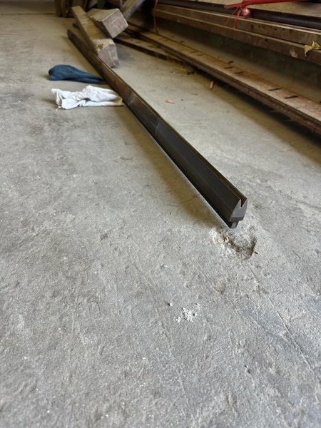 1 - PREOWNED ACUTE DIE, 99" LONG X 1 3/4" TALL, 3/8" V-OPENING
