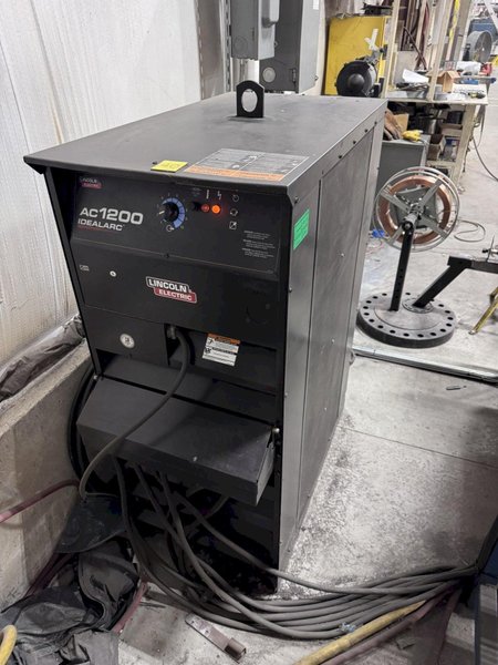 144" BANDCROFT LINEAR SUB-ACR SEAM WELDER WITH AC1200 IDEALARC LINCOLN WELDER. STOCK # 0980926