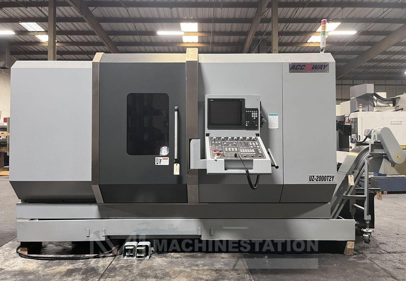 Accuway UZ-2000T2Y CNC Lathe – Y Axis Twin Spindle Twin Turret