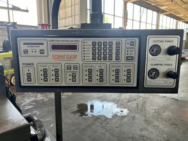 USED HEM 16" X 22" AUTOMATIC HORIZONTAL MITERING BANDSAW MODEL CYCLONE A-C, Year: 2007