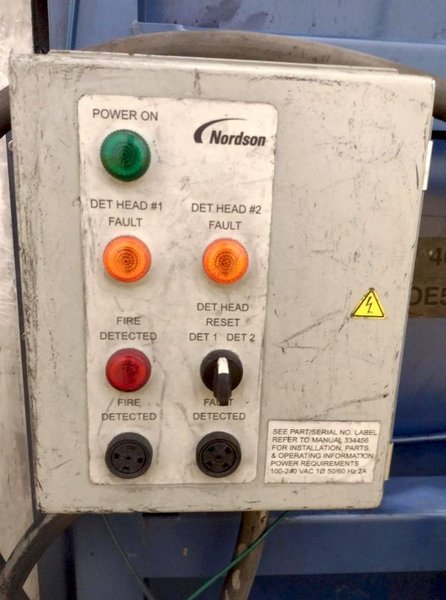 NORDSON POWDER COAT PAINT SYSTEM WITH FEEDER &amp; I-CONTROL. STOCK # 0985326