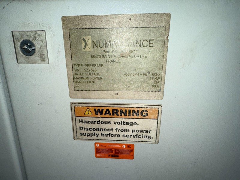 NUMALLIANCE MIB PRESS w/ Hydraulic Pump and Reservoir System USED