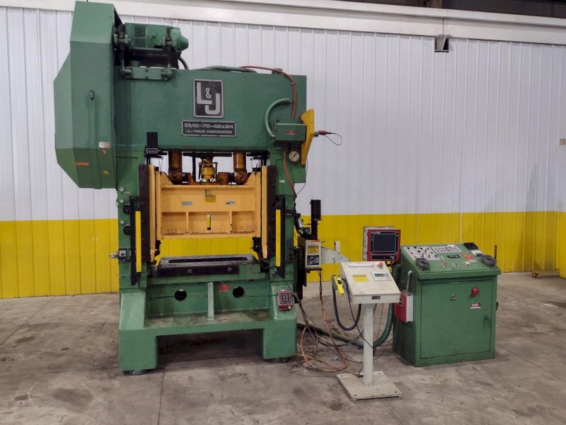 75 TON X 42" X 24" L&amp;J MODEL #EM275 HIGH SPEED STRAIGHT SIDE STAMPING PRESS, 2.5" STROKE: STOCK #23627