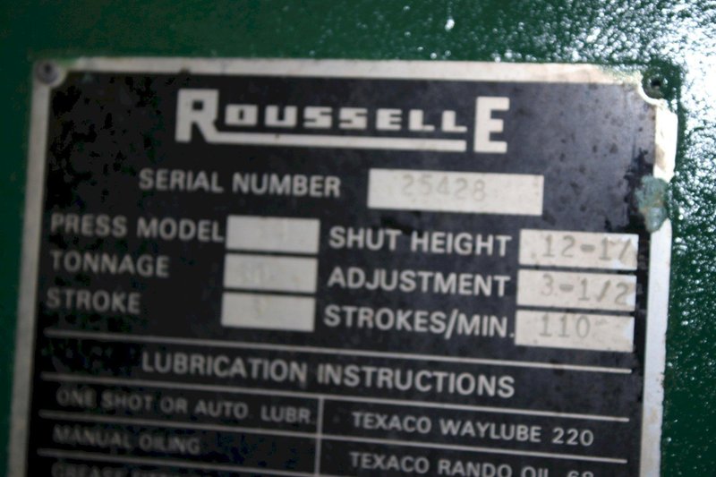 60 TON ROUSSELLE OBI FLYWHEEL PRESS: STOCK #75482