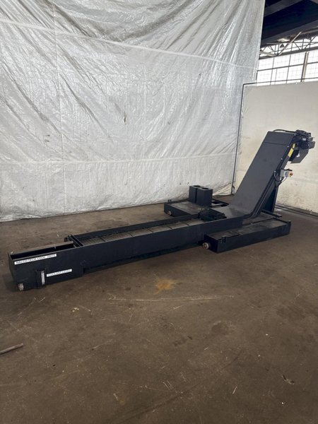 108" LONG X 16" WIDE MAYFRAN MT-10 CHIP CONVEYOR. STOCK # 0776725.