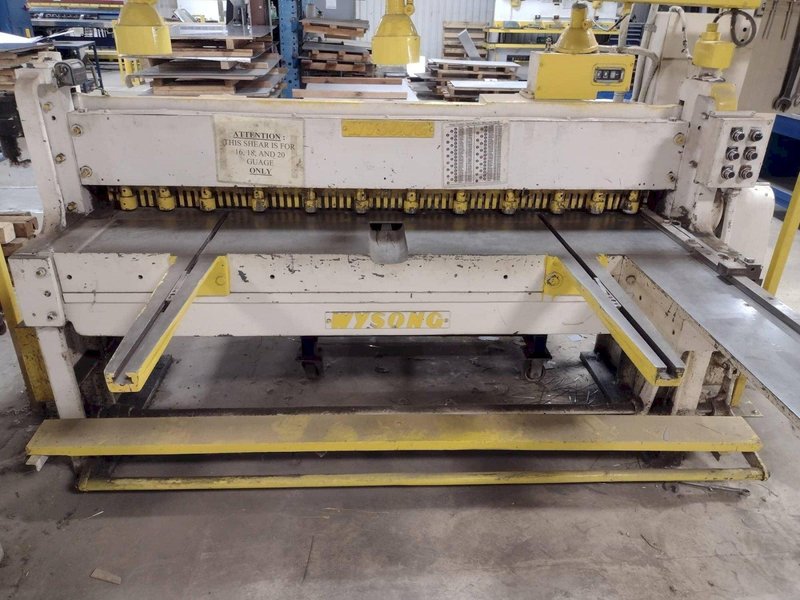 14 Gauge x 6′ Wysong 1472 Power Squaring Shear, 1995 – Squaring Arms Included