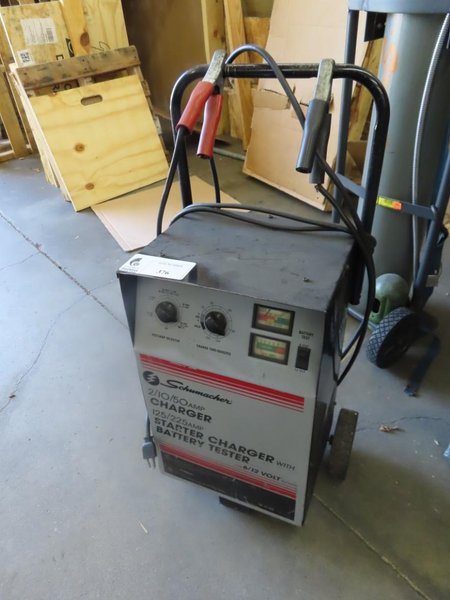 Schumacher 2/10/50 Amp Charger 125/225 AMP Starter Charger w Batter Charger for 6/12 Volt Battery- Auction Item