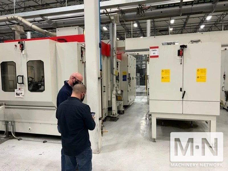 3 x Grob G520 5-axis CNC Vertical Machining Cell with robot/deburr station and integrated pallet FMS