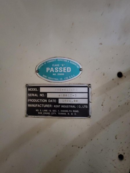6" x 40" KENT MODEL #KGS-410AHD HORIZONTAL HYDRAULIC SURFACE GRINDER: STOCK# 3442
