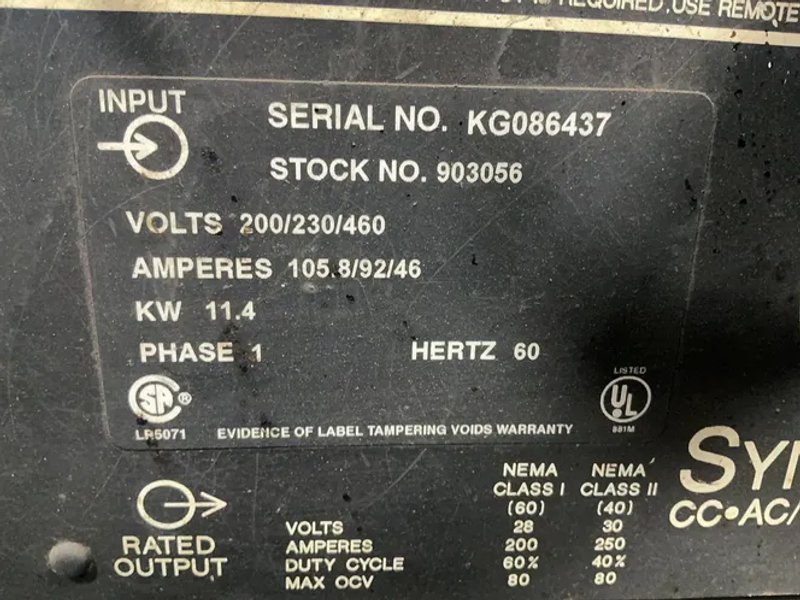 Miller  250 Amp Welder W/ Cooler - Syncrowave 250