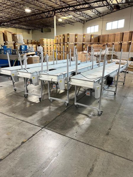 (3) 15′ x 2.5′ Cleated Belt Incline Conveyor, 2022
