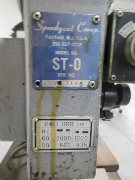 SpeedyCut ST-0 Tapping Machine with 5" Throat W/ Foot Pedal, Mounted On Metal Table
