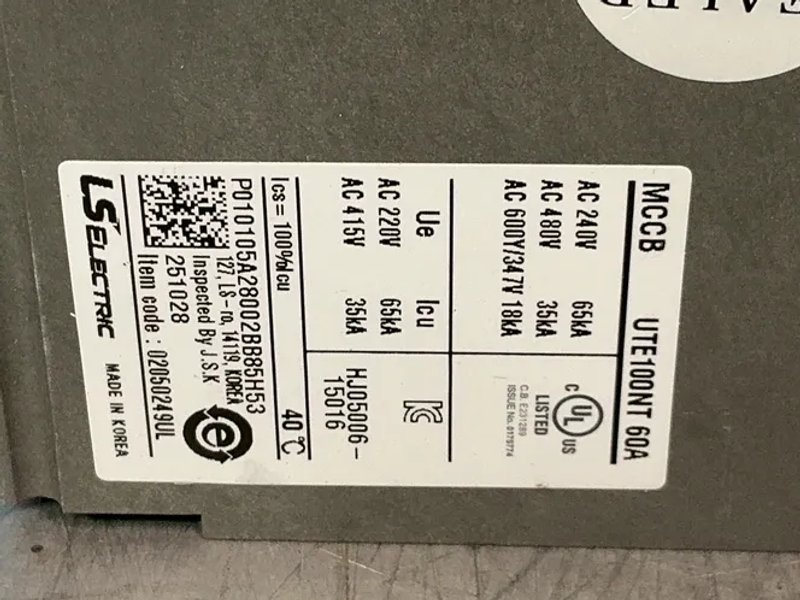 Ls Electric  60 Amps  Molded Case Circuit Breaker  - 02050249ul
