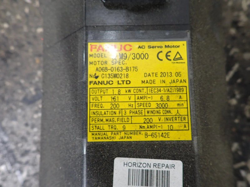 Fanuc  1.8 Kw  Servo Motor  - Am9/3000 / A06b-0163-b175