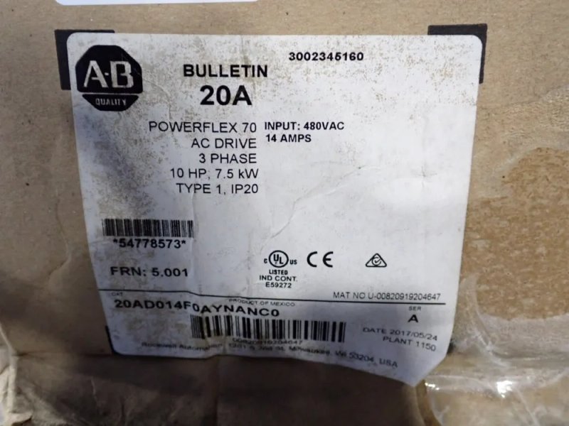 Allen Bradley  10 Hp Series A Powerflex70 - 20ad014a0aynanc0
