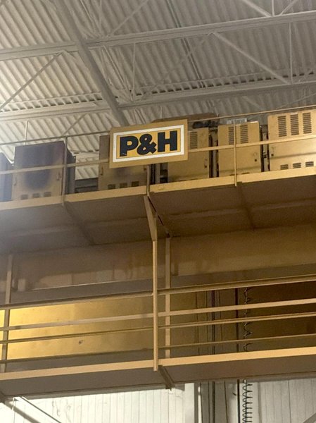 40 TON P&amp;H HARNISCHFEGER OVERHEAD DOUBLE GIRDER BRIDGE CRANE. STOCK # 1085926