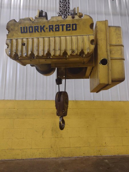 2000 LBS X 36' LIFT ACCO WRIGHT POWERED CABLE HOIST WITH POWERED TROLLEY : STOCK #14984