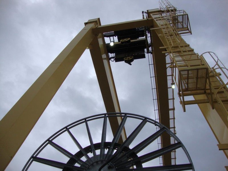 80/40 TON X 195' X 59' LIFT NORTH AMERICAN IND DOUBLE LEG ROLLING GANTRY CRANE: STOCK #14494