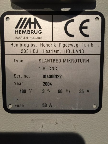 Hembrug CNC Lathe, Mikroturn 100 (Mill - Turn) Slightly Used / Price Reduced! 1000 hours run time